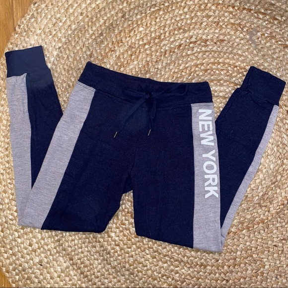 NWOT Soul Cycle x Sundry NY Navy and Grey Joggers - Picture 2 of 4